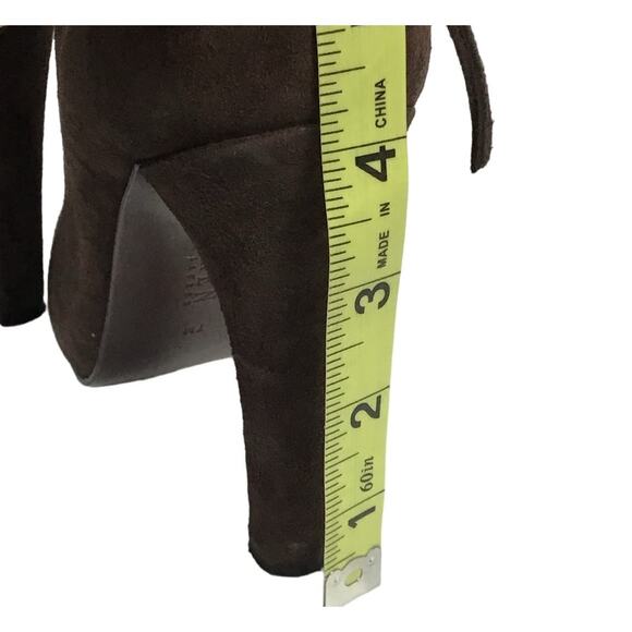 Lauren Ralph Lauren Janae Dark Brown Suede Nubuck Leather Ankle Boot Bootie sz 7 - Picture 6 of 9